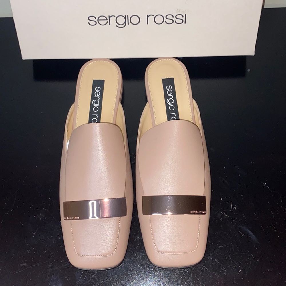Sergio Rossi Leather Mules-39M